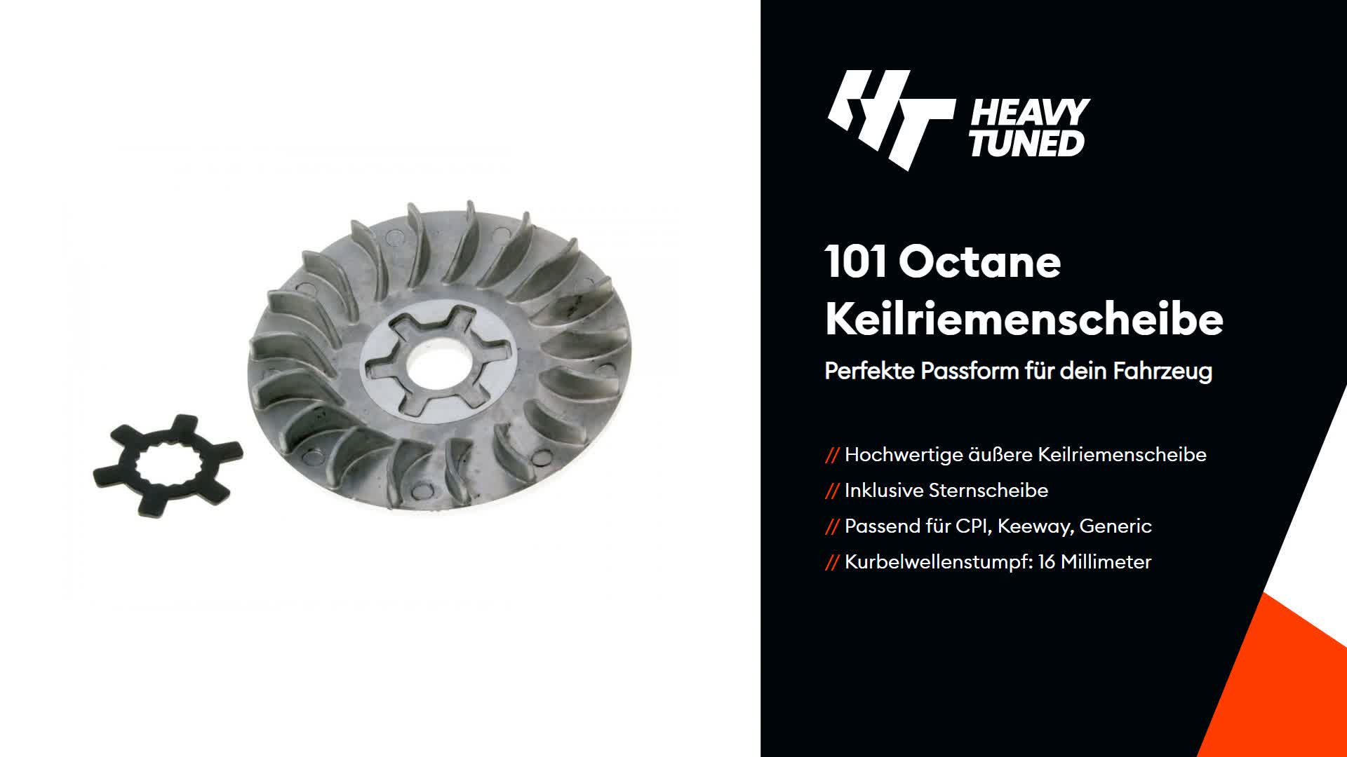101_Octane Keilriemenscheibe inkl. Sternscheibe, 16mm Produktbild-Vorschau 2