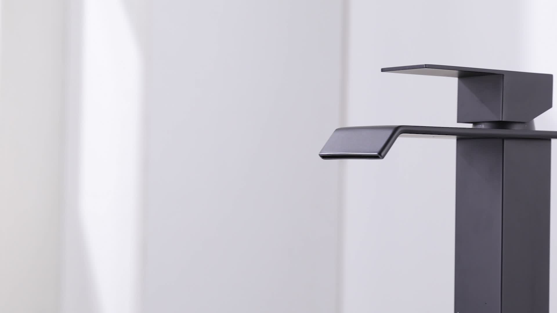 Homelody Wasserhahn Bad Wasserfall Badarmaturen Schwarz Produktbild-Vorschau 7