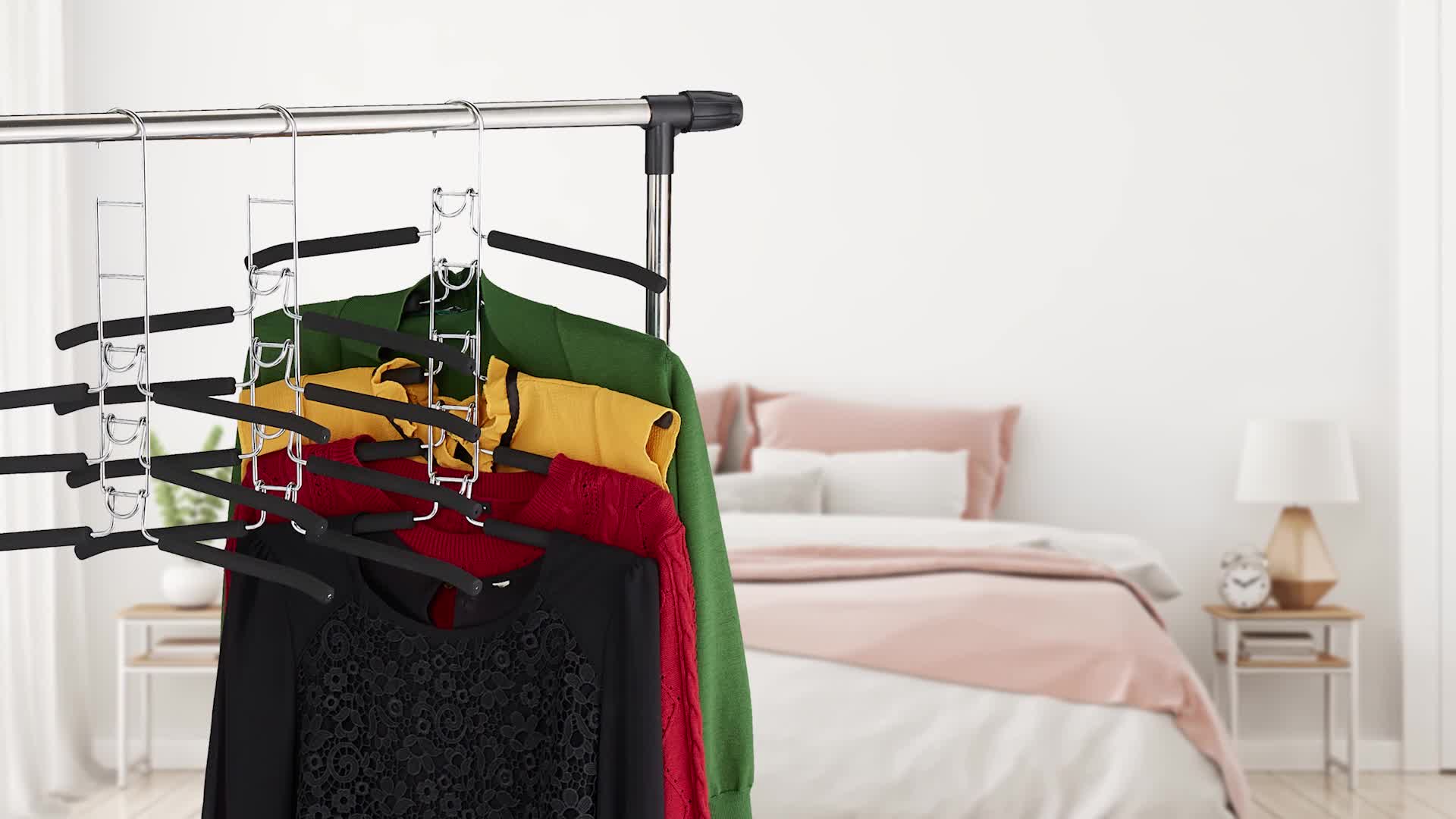 Relaxdays Kleiderbügel mehrfach, 3er Set Raumsparbügel, Produktbild-Vorschau 7