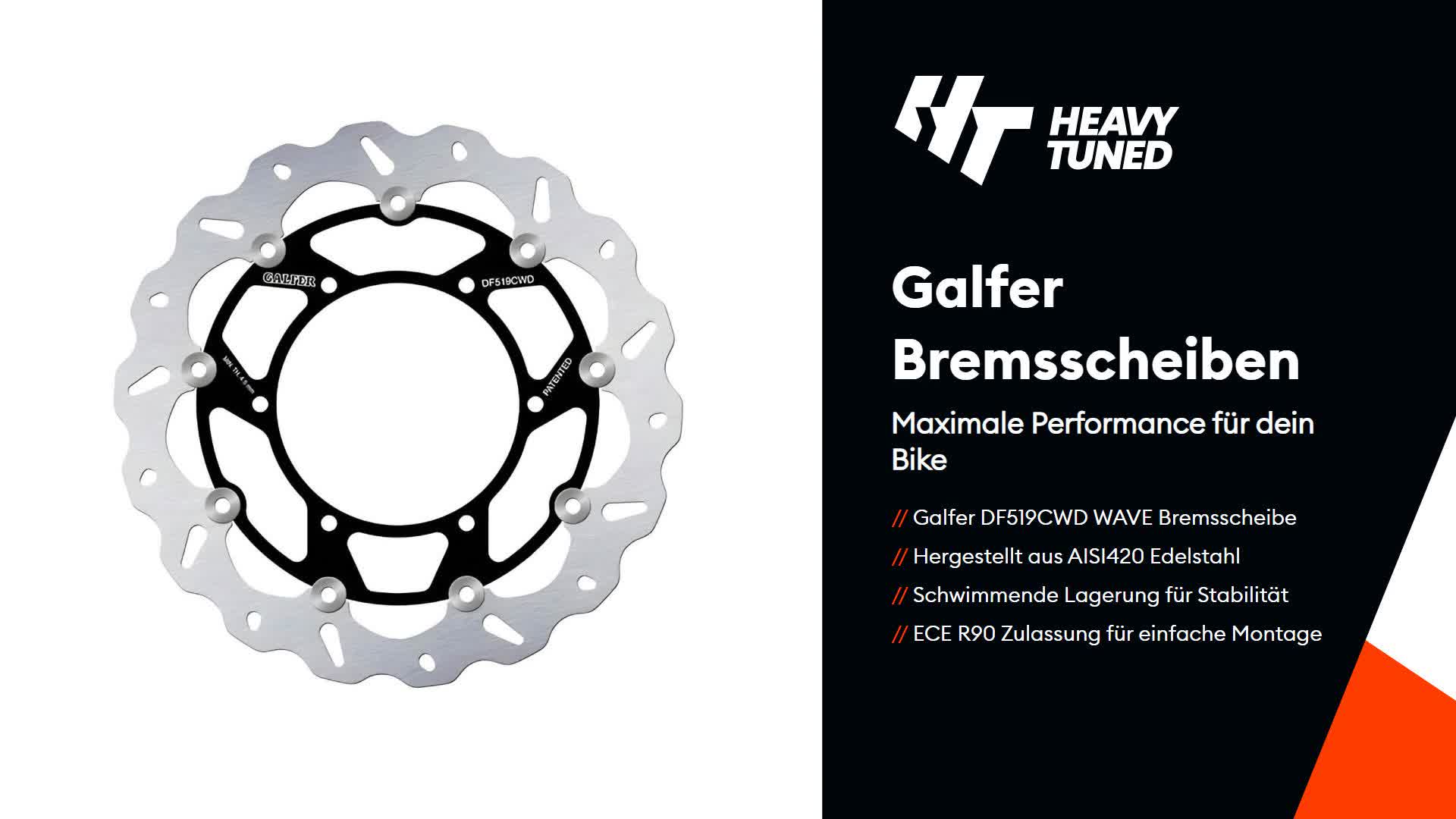 Galfer Golf Bremsscheibe DF519 Rotor Bremsscheiben Produktbild-Vorschau 4