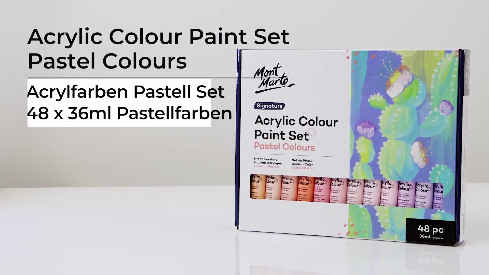 Mont Marte Pastell Acrylfarben Set – 18 x 36 ml – Sanfte Produktbild-Vorschau 7