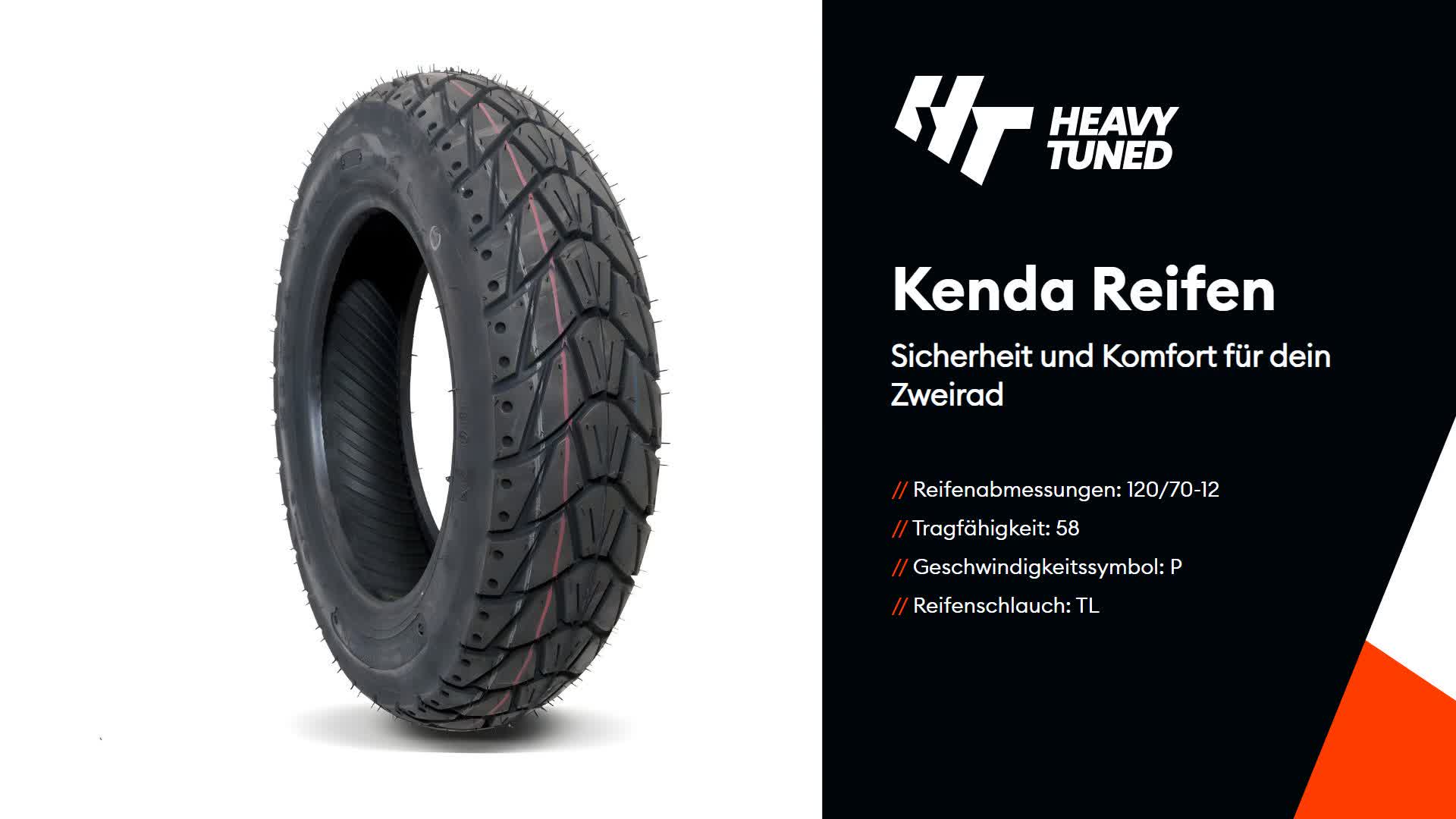 Reifen Kenda K415 120/70-12 58P TL, 4PR M+S Produktbild-Vorschau 3