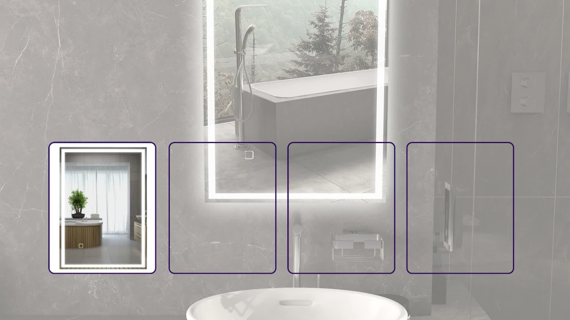 HOMCOM Badspiegel, Badezimmerspiegel mit LED-Leuchte, 70 x Produktbild-Vorschau 7