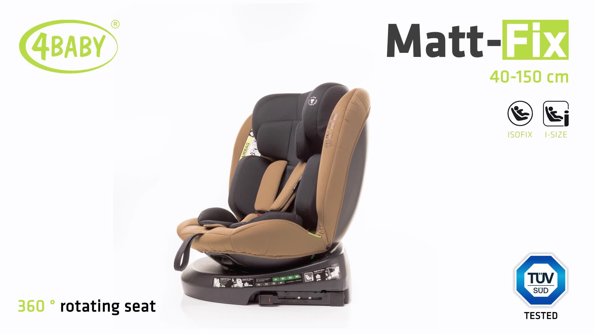 4BABY Kindersitz drehbar 360 ISOFIX Matt-Fix I-SIZE Produktbild-Vorschau 7