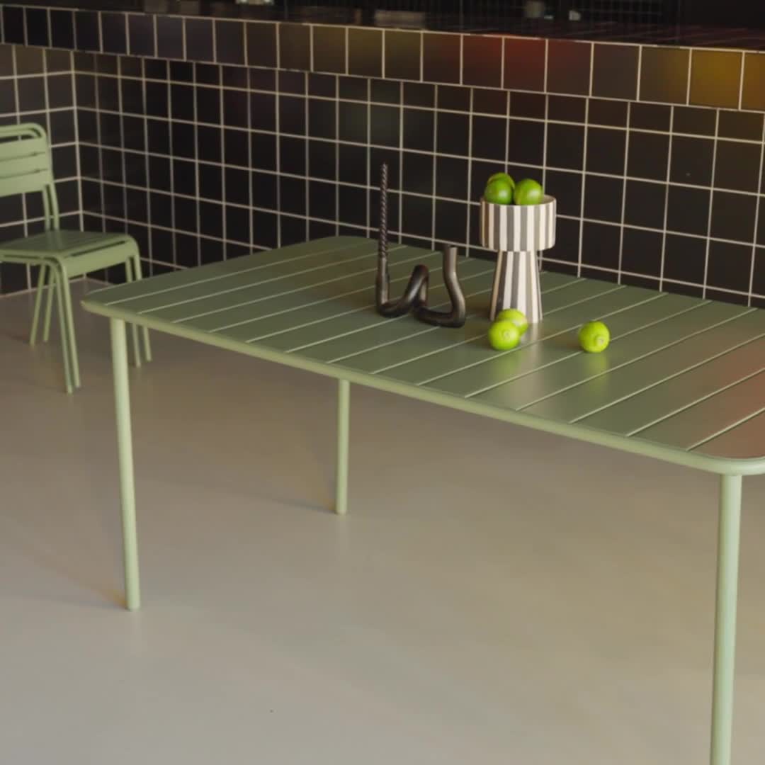 sweeek - Gartentisch aus Stahl 6-8 Plätze - Grün Produktbild-Vorschau 7