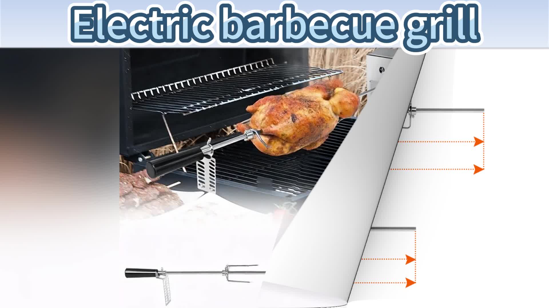 LZQ Sada grilovacích špízů z nerezové oceli 107cm Grilovací Náhled obrázku produktu 7
