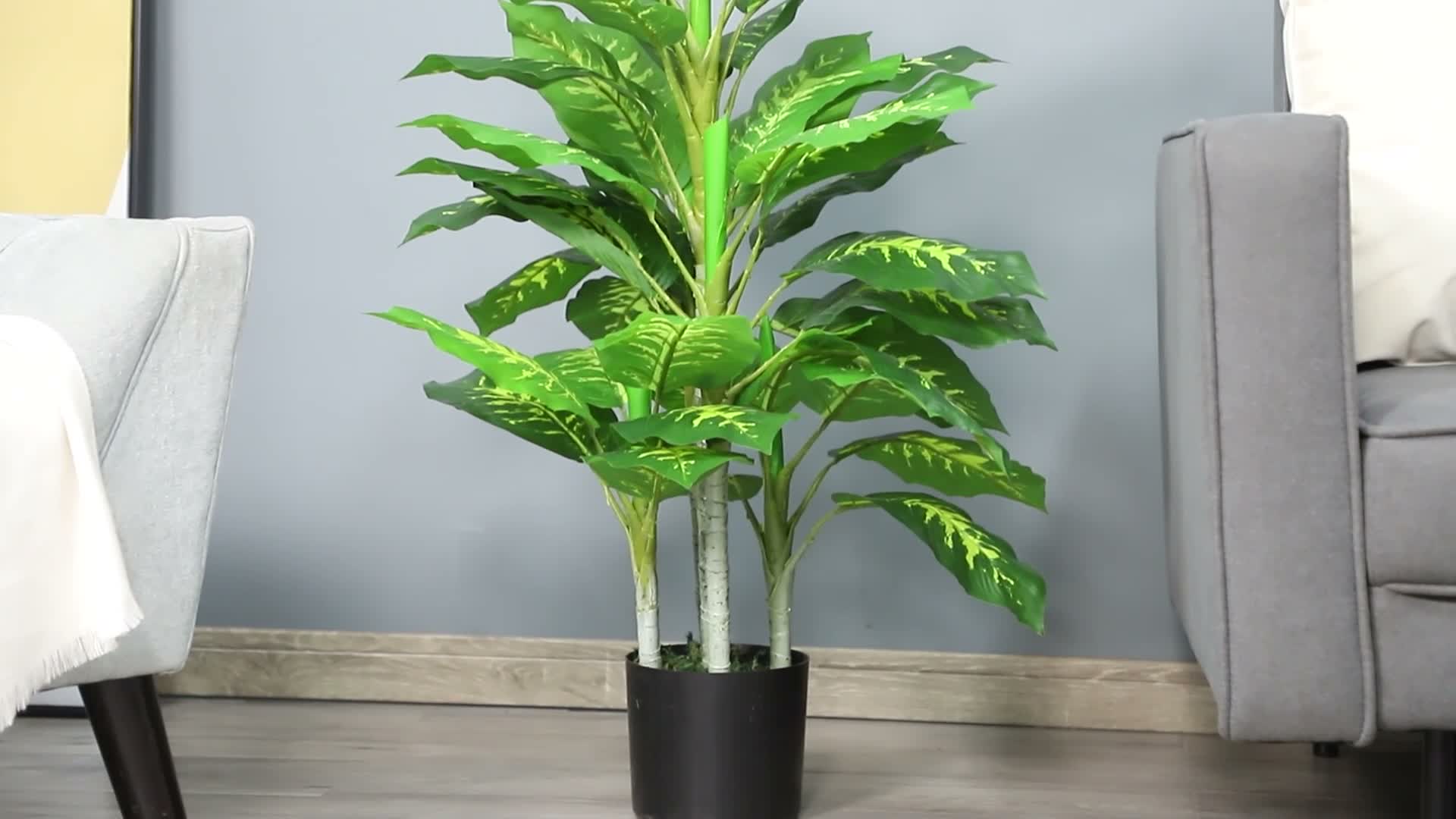 HOMCOM Künstliche Dieffenbachie groß 95 cm Kunstpflanze wie Produktbild-Vorschau 7