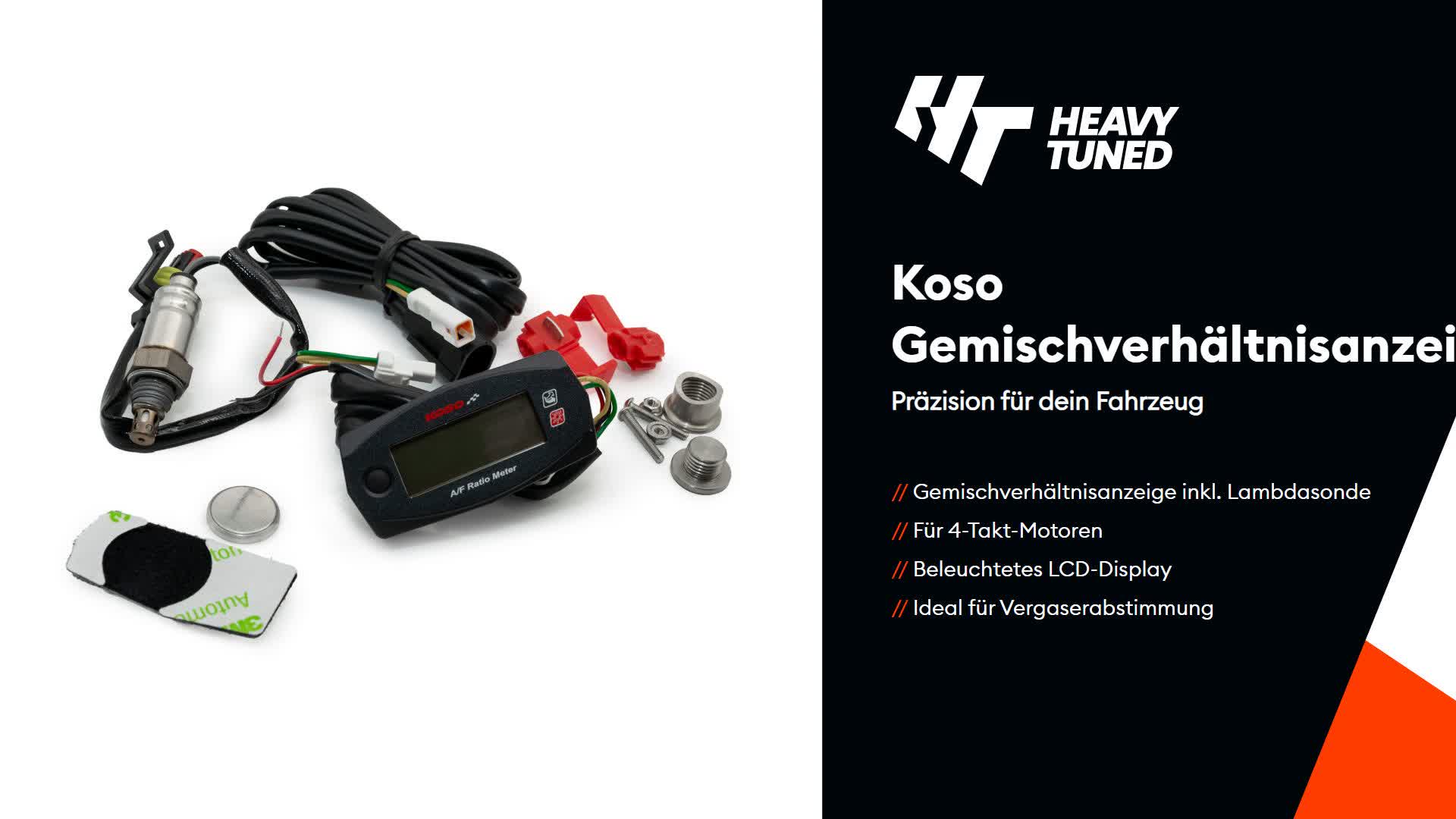 Gemischverhältnisanzeige Koso MINI 4 LCD mit Lambdasonde Produktbild-Vorschau 7