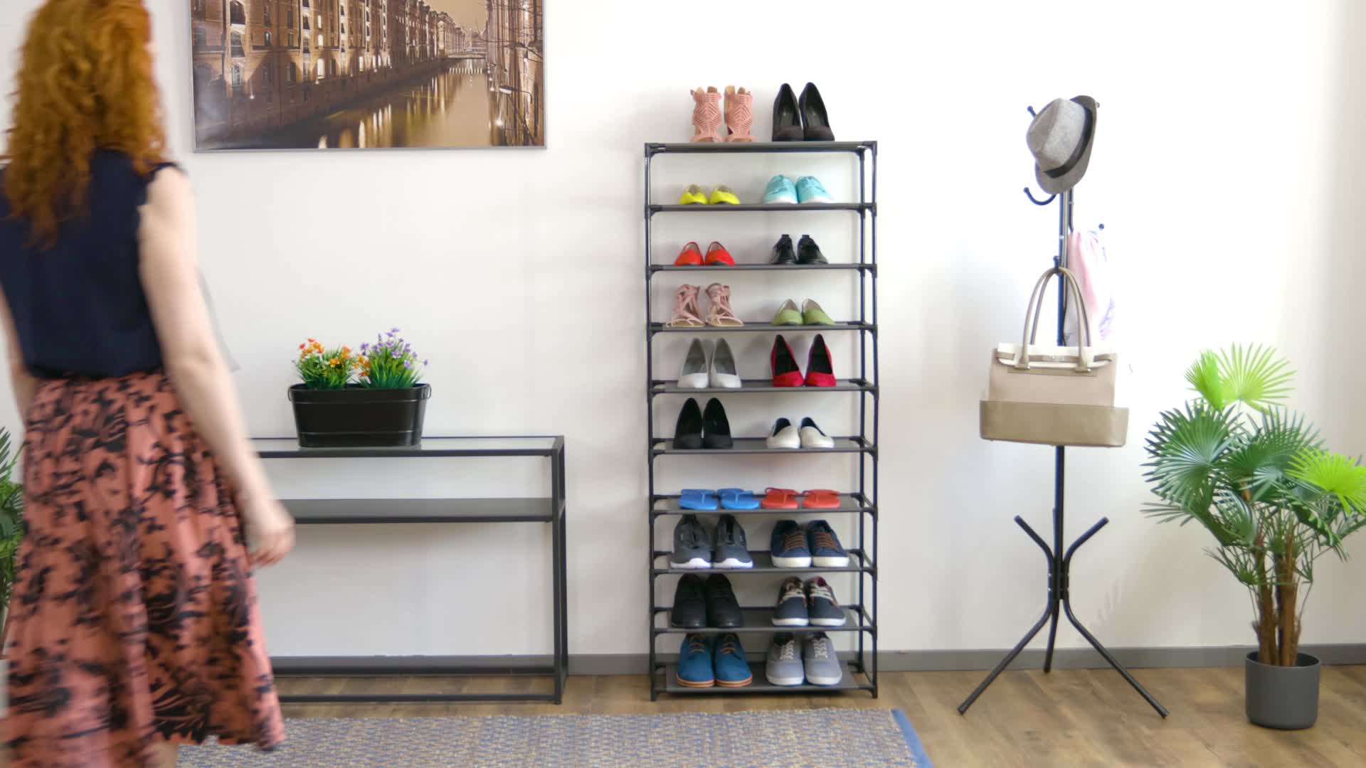 Relaxdays Stoff Schuhregal Stecksystem, 10 Ebenen, für 30 Produktbild-Vorschau 7