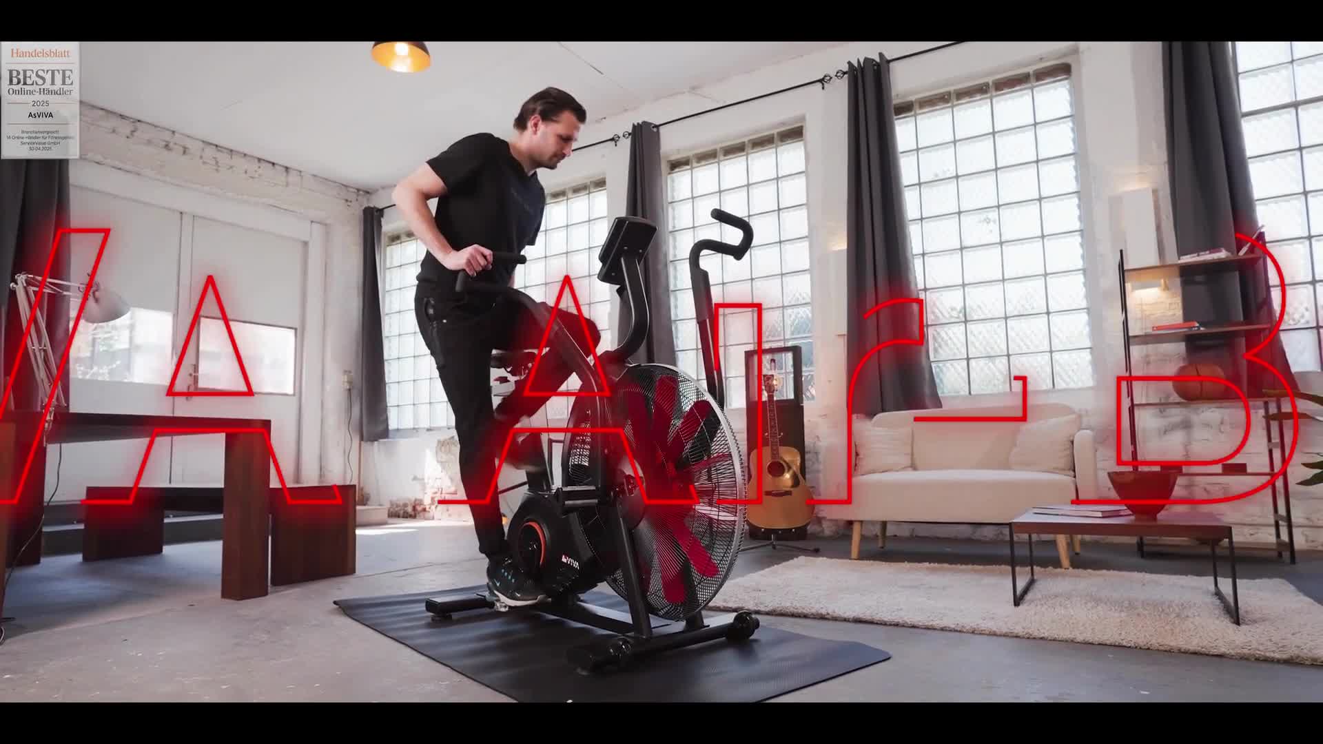 Air Bike AsVIVA F1 Heimtrainer mit Luftwiderstand HIIT Produktbild-Vorschau 7