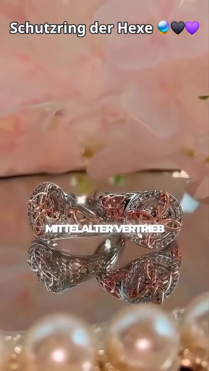 Hexenknoten Ring für Damen mit Schutzsteinen, Produktbild-Vorschau 7