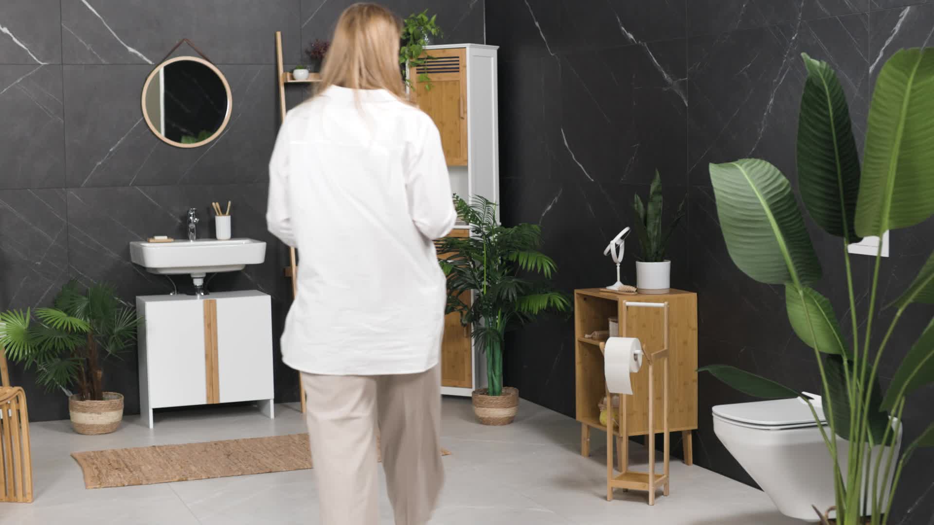 Relaxdays Toilettenpapierhalter stehend, Bambus, ohne Produktbild-Vorschau 7