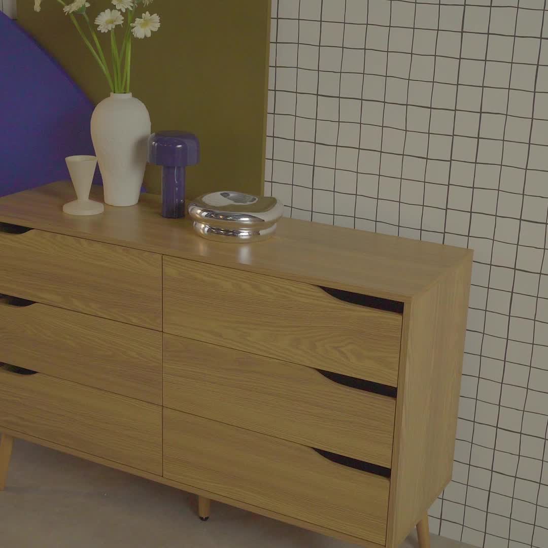 sweeek - Kommode mit Holzdekor, 6 Schubladen - Produktbild-Vorschau 7