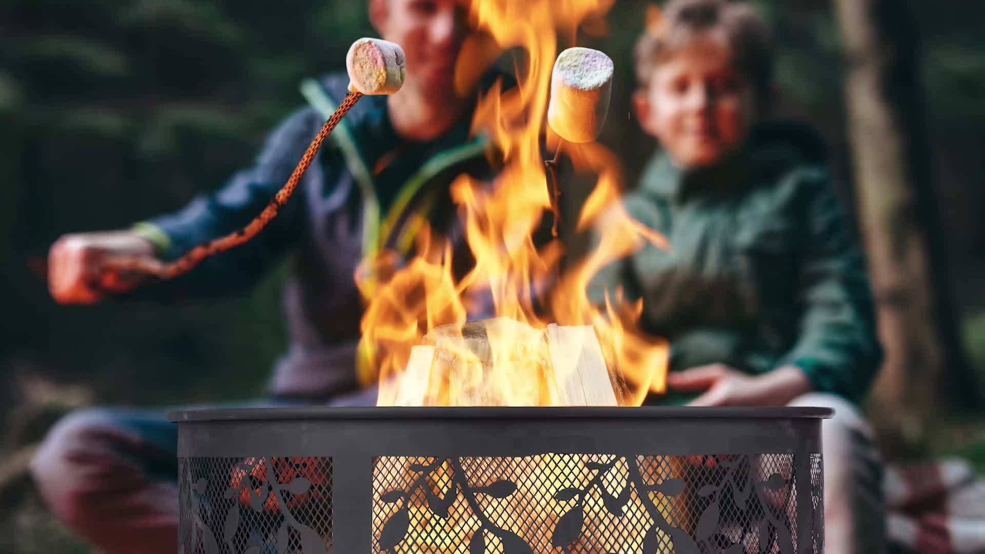 Relaxdays Feuerschale mit Funkenschutz, Garten & Terrasse, Produktbild-Vorschau 7