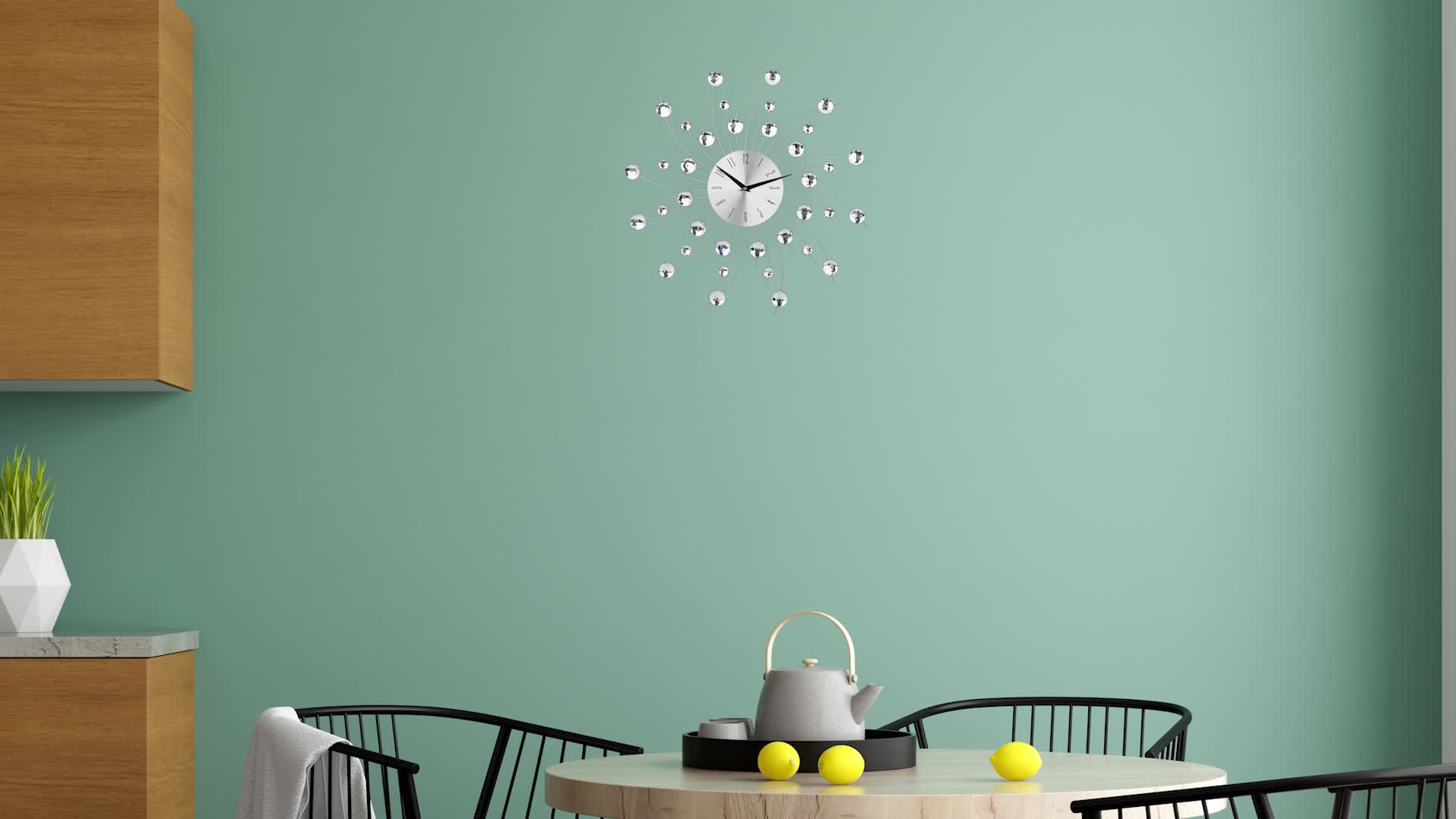 Relaxdays Wanduhr XL mit Glitzer, Küchenuhr groß, moderne Produktbild-Vorschau 7