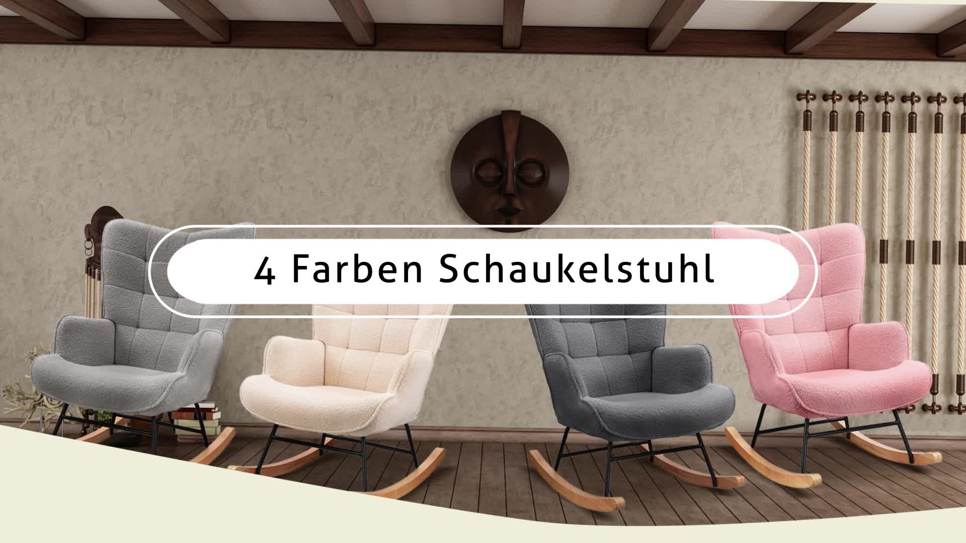Schaukelstuhl Mid-Century Modern Nursery Schaukelsessel Produktbild-Vorschau 7