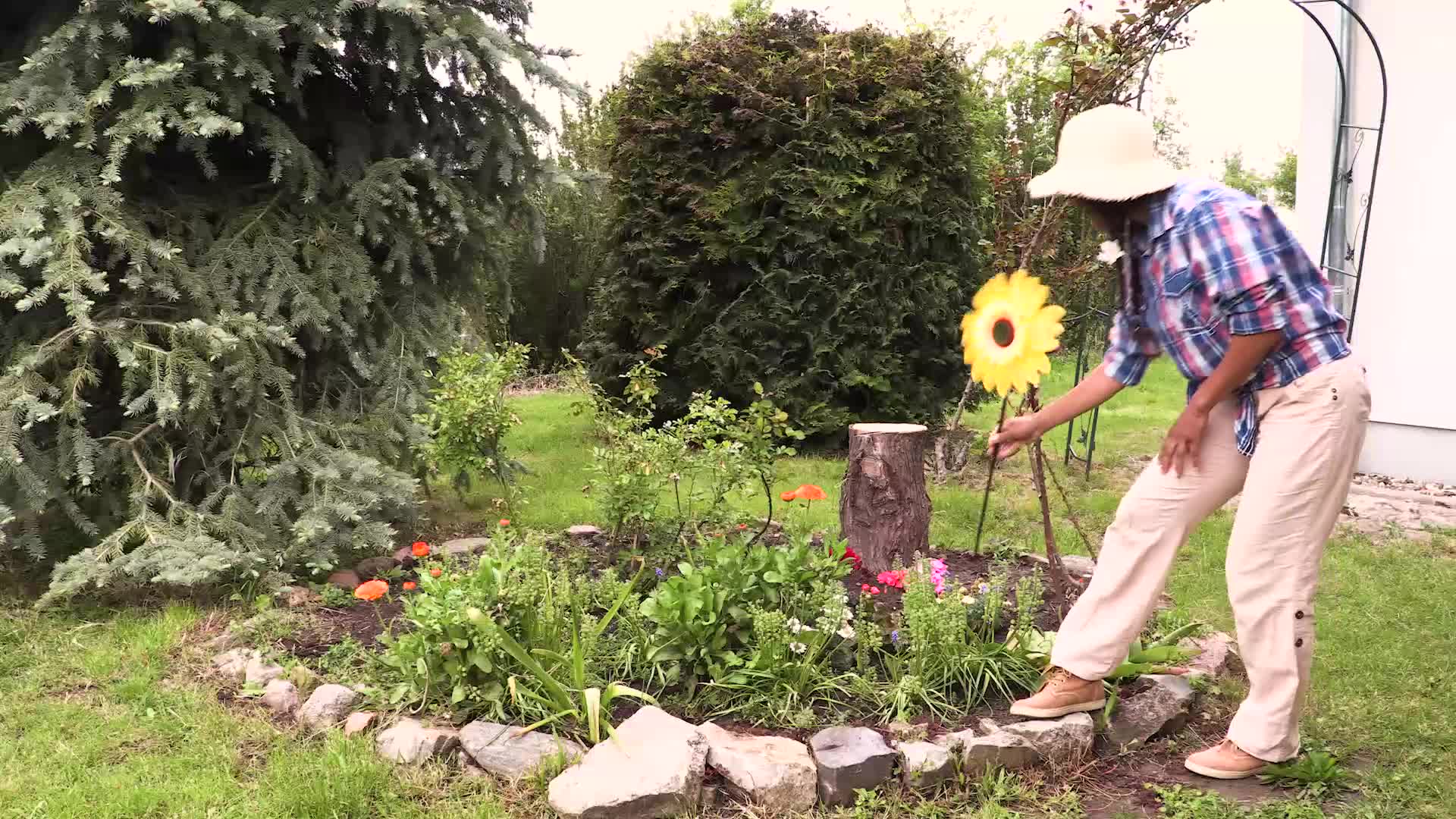 Relaxdays Windrad Blume, Deko Sonnenblume, für Kinder, für Produktbild-Vorschau 7