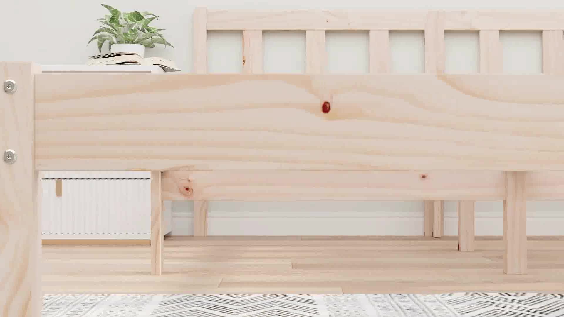 vidaXL Massivholzbett Kiefernholz 140x200 cm Produktbild-Vorschau 7