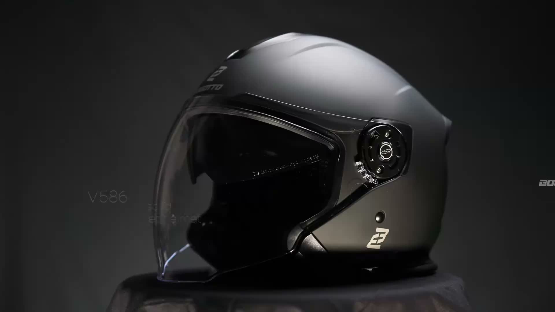 Bogotto H586 Jethelm, schwarz matt, L Produktbild-Vorschau 4