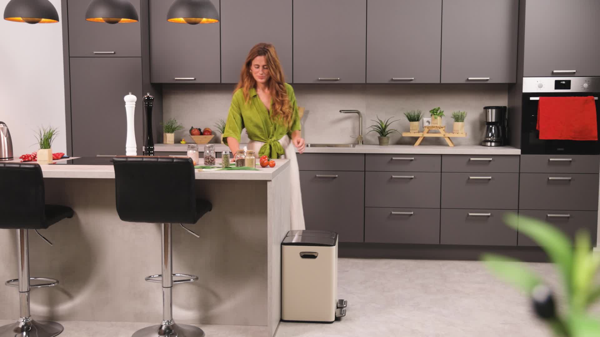 Relaxdays Mülleimer, 2 Fächer, je 15 Liter, entnehmbare Produktbild-Vorschau 7