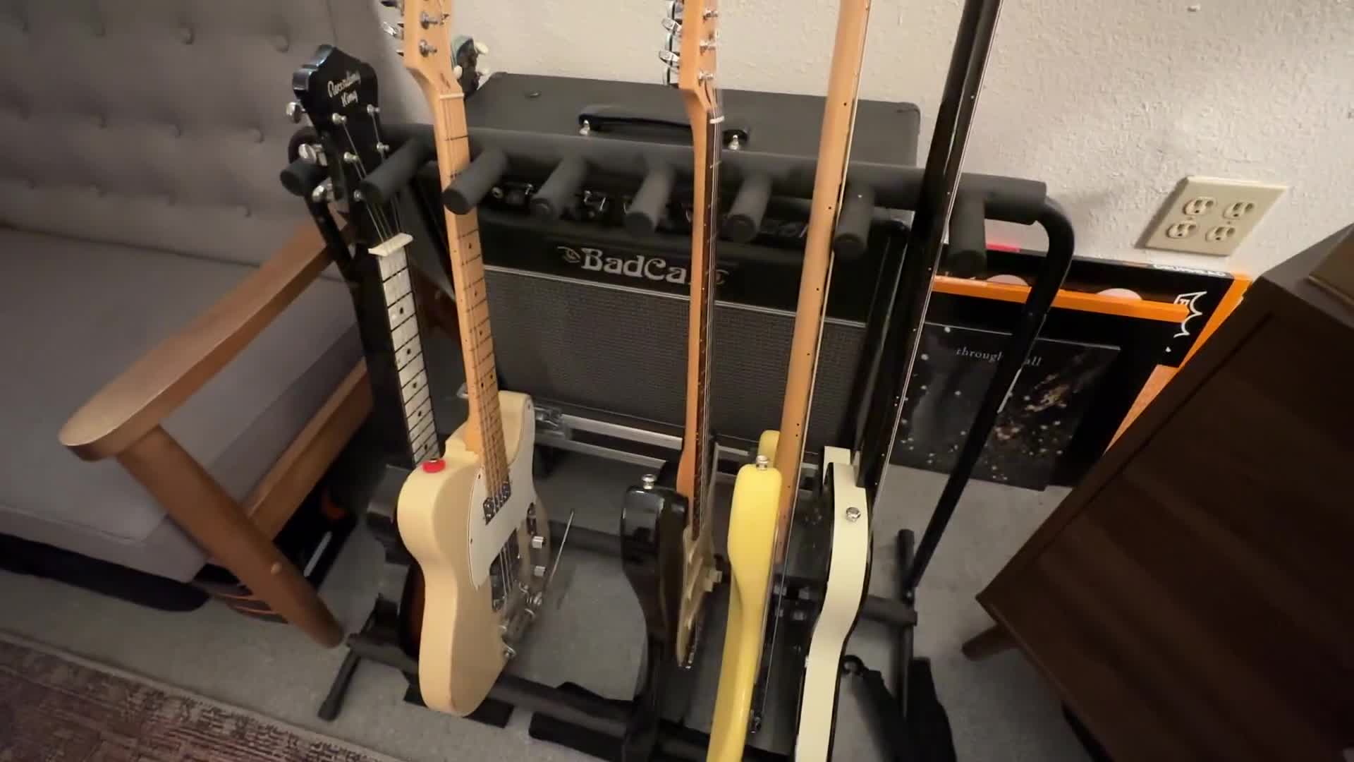 Pyle Gitarrenständer- Guitar Stand, 7-Space Faltbarer Produktbild-Vorschau 7