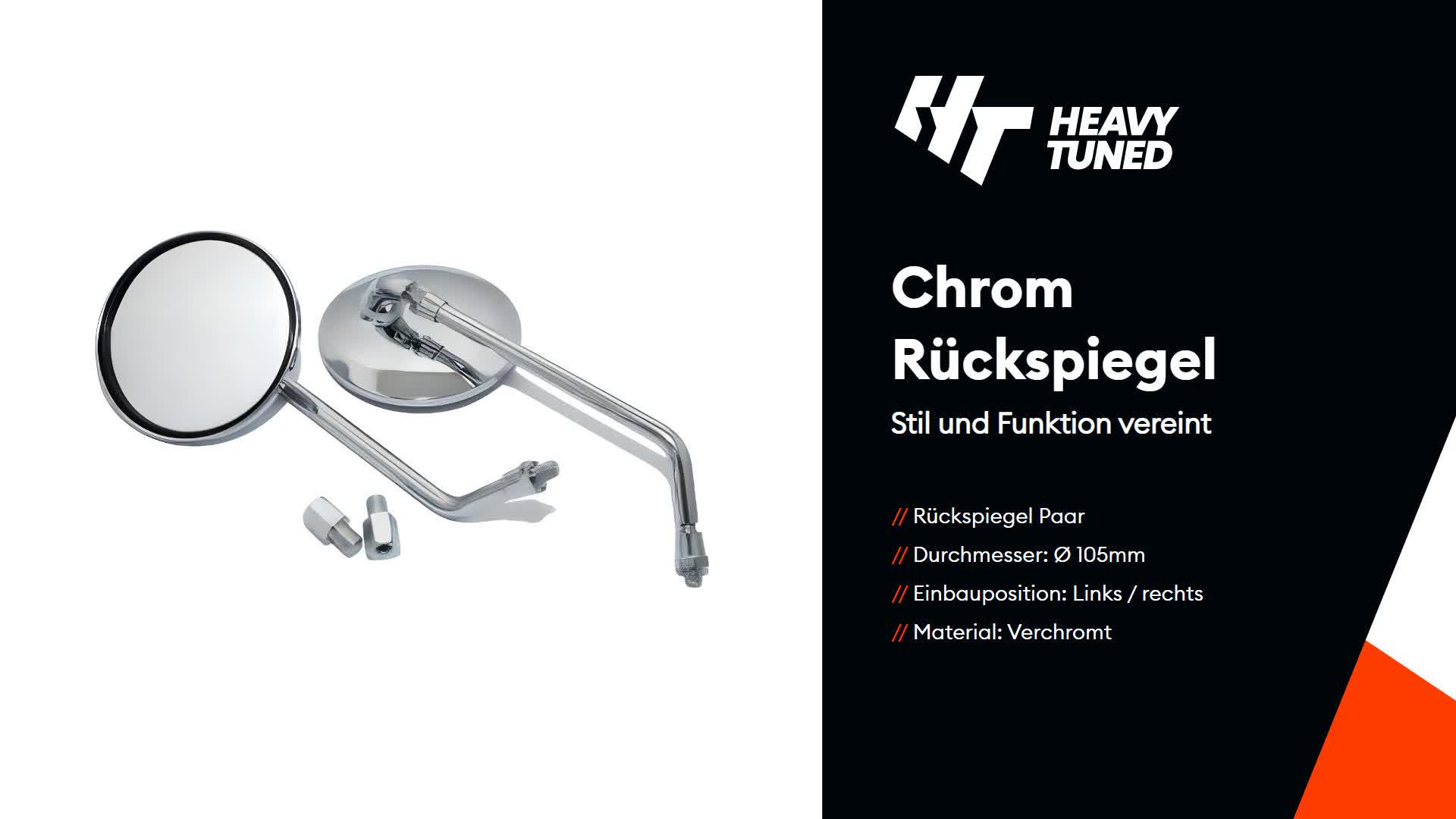 MZA Rückspiegel / Rückblickspiegel Paar Ø 105mm, chrom Produktbild-Vorschau 6