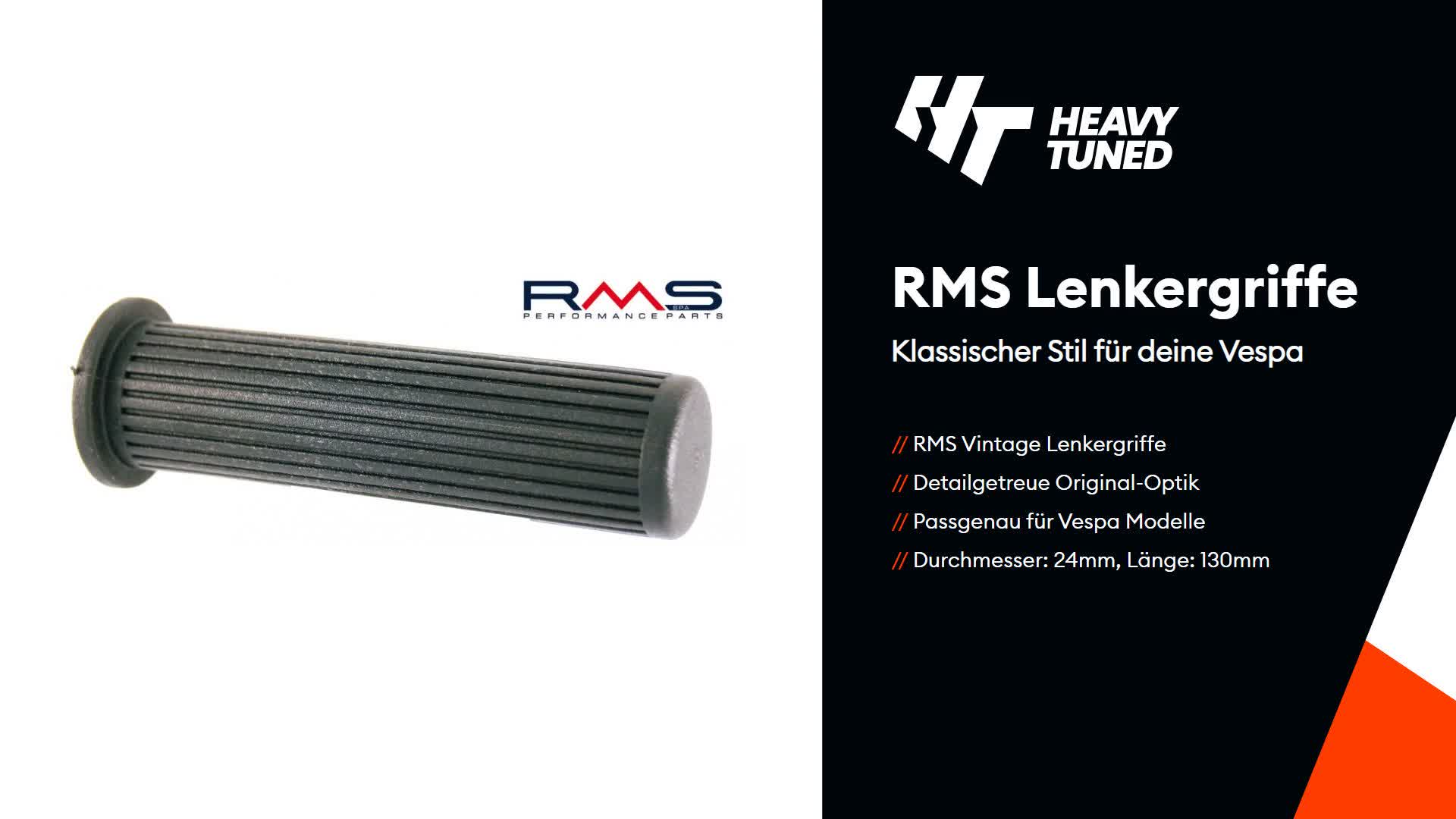 RMS Lenkergriffe schwarz kompatibel mit Vespa 125 – 200 PX Produktbild-Vorschau 2