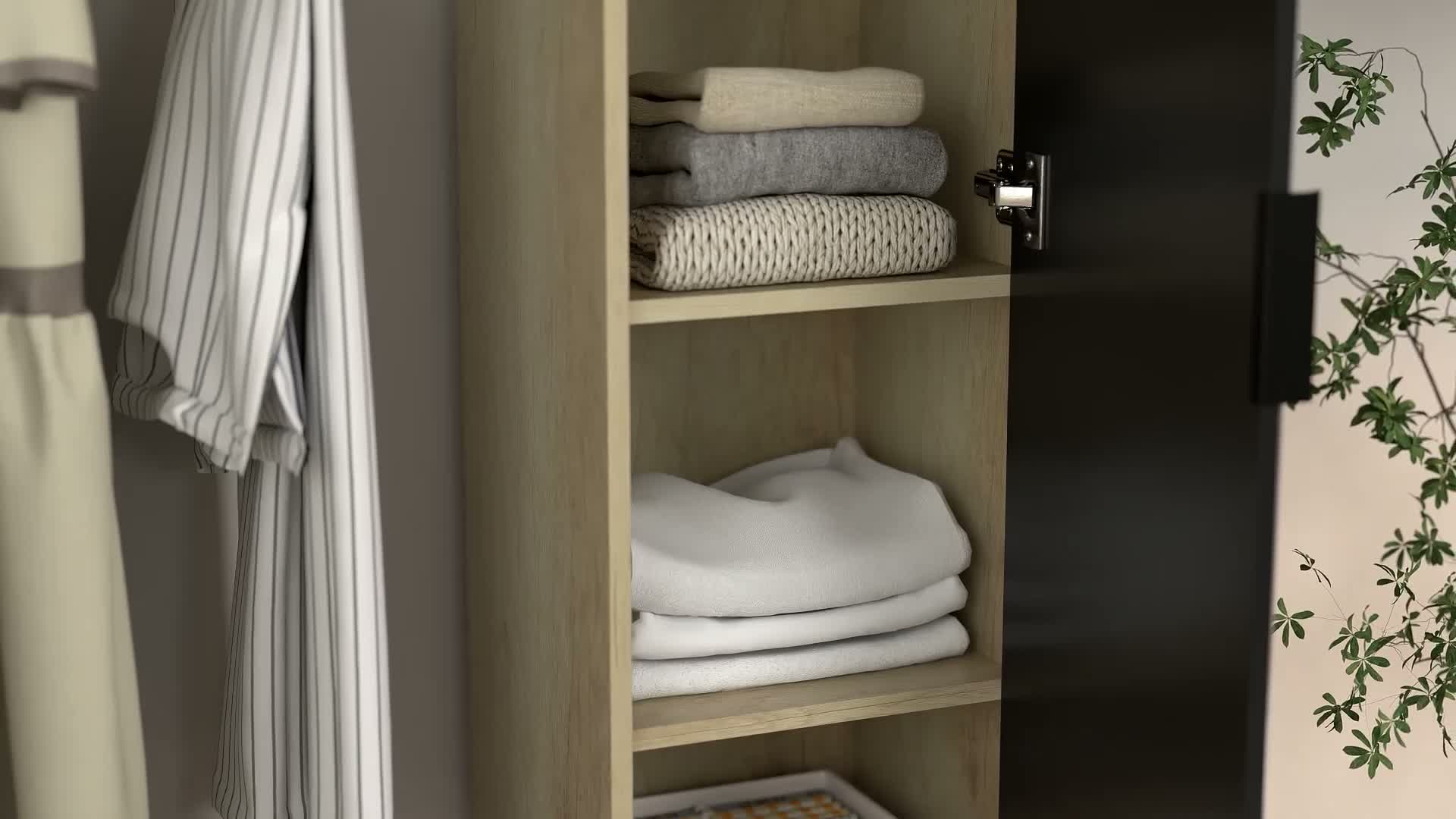 HOMCOM Garderobe Set mit Spiegel, Flurgarderobe mit Produktbild-Vorschau 7