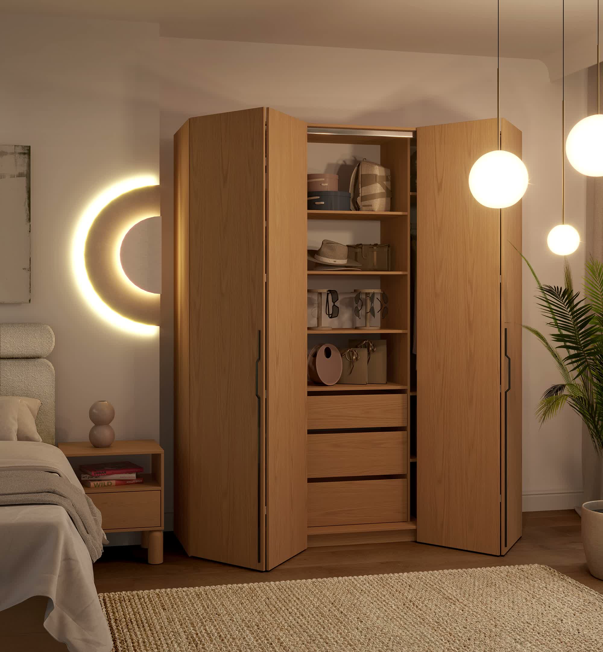 AX LIVING Omodeo Kleiderschrank 200 cm breit – Produktbild-Vorschau 7