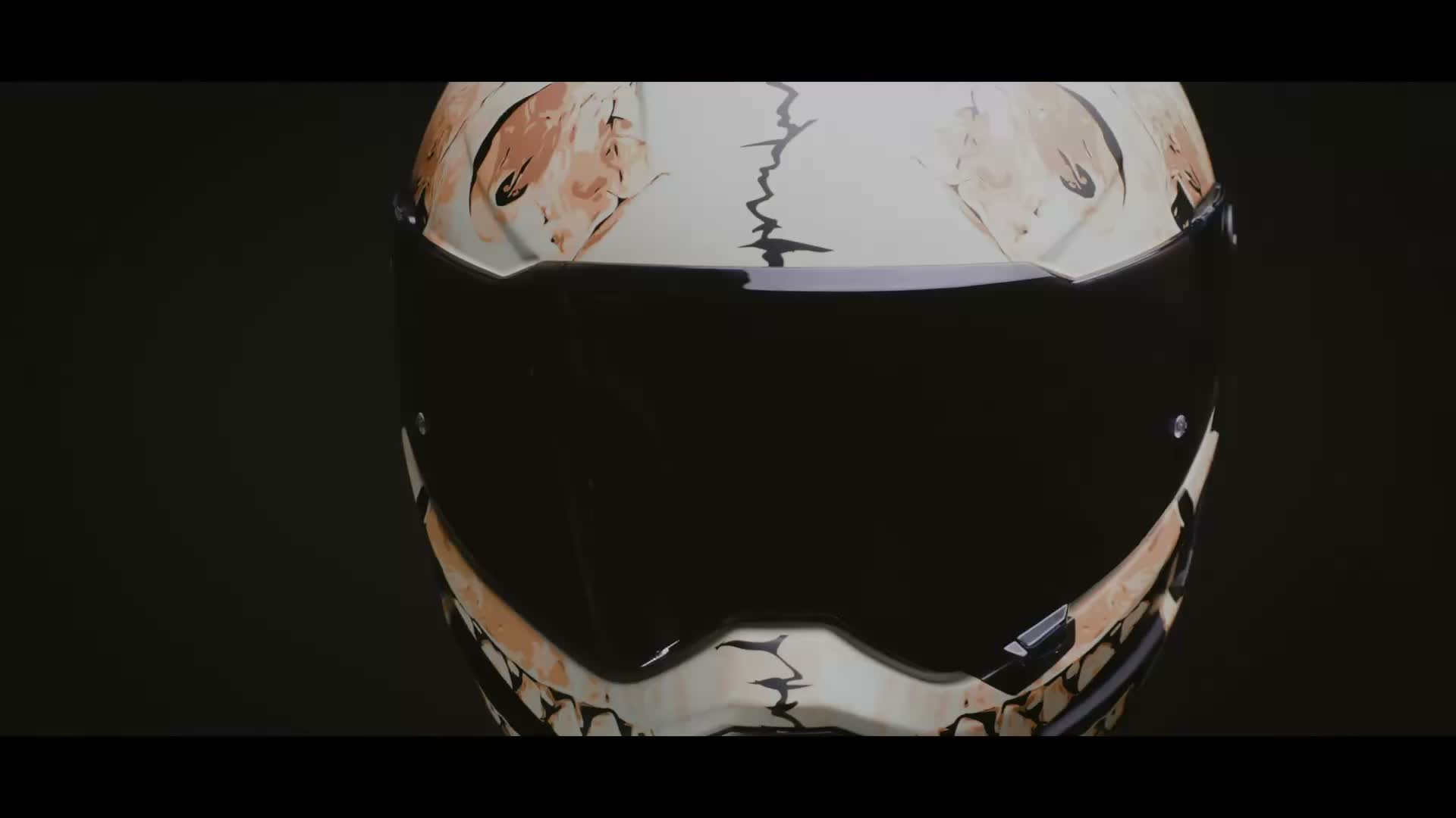 Casco Bogotto Rapto, diseño calavera, color arena, talla XL Vista previa de la imagen del producto 7