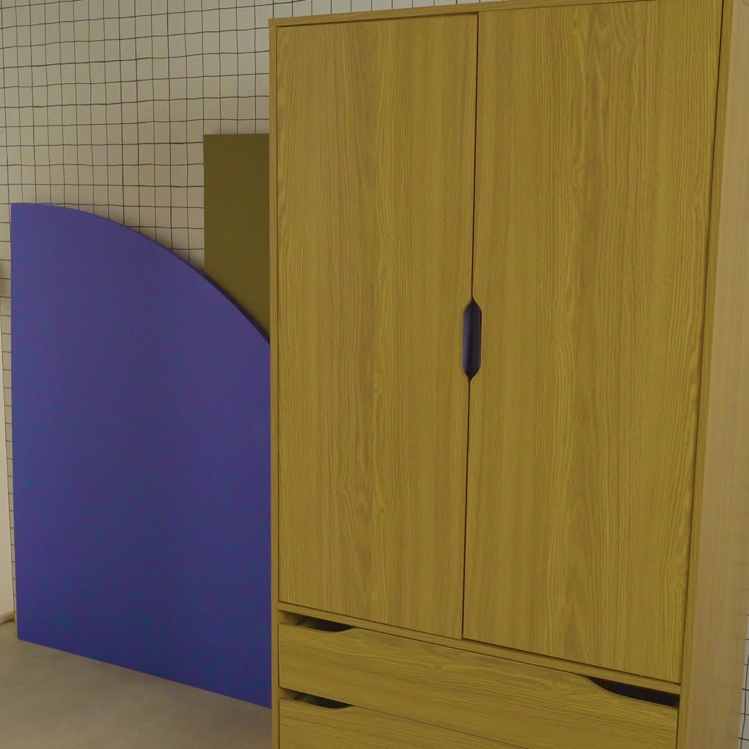 sweeek - Kleiderschrank im Vintage-Stil mit Holzdekor, 2 Produktbild-Vorschau 7