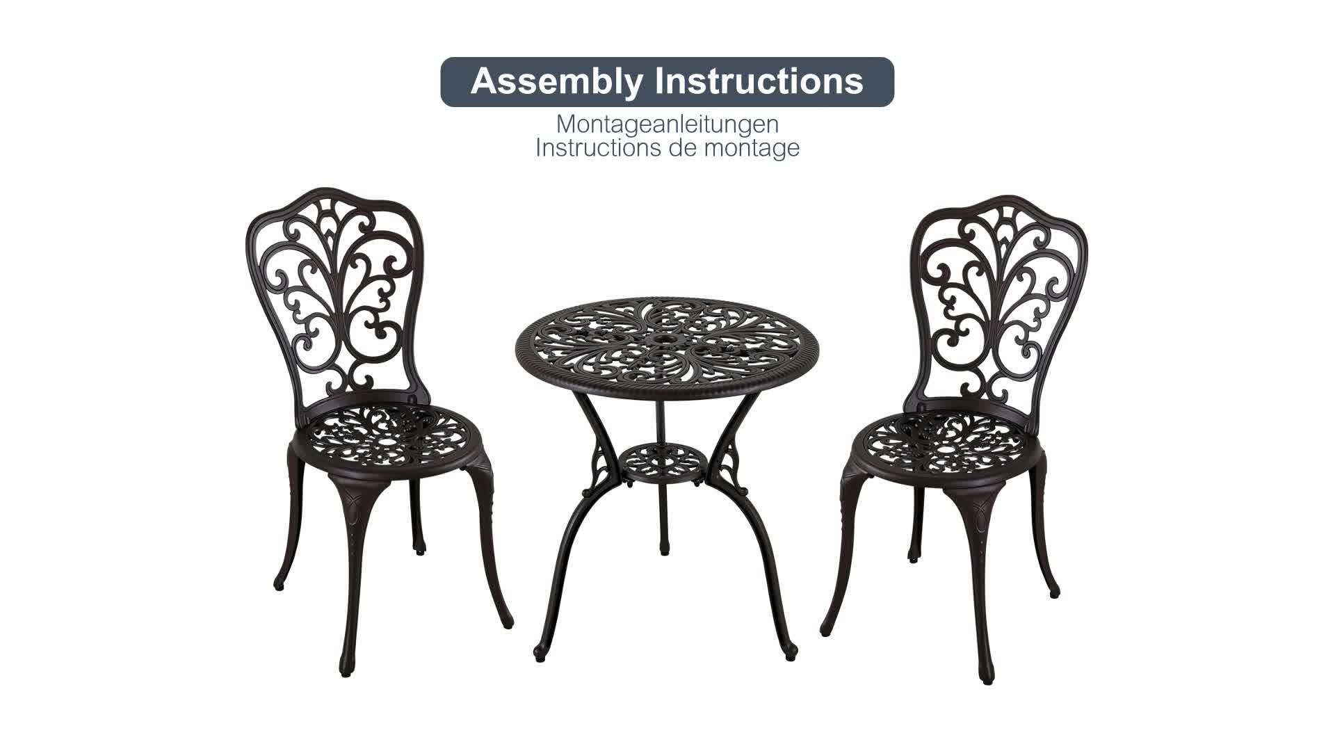 Avestar 3-teiliges Bistro Set aus Aluminiumguss, Produktbild-Vorschau 7