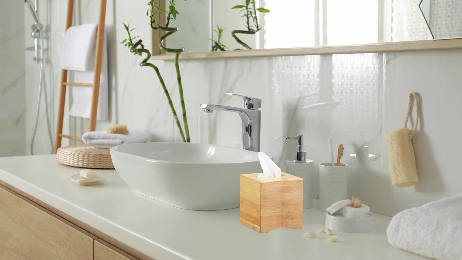 Relaxdays Kosmetiktücherbox quadratisch, Taschentuchbox Produktbild-Vorschau 7