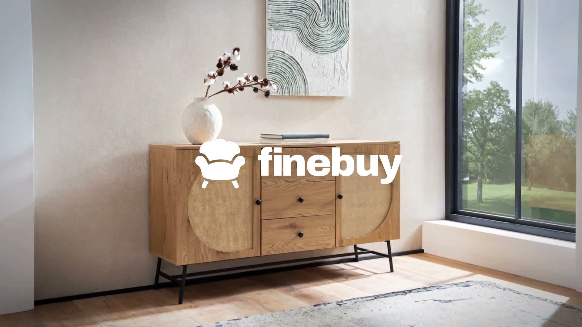 Sideboard in Eiche Nachbildung 140 cm Kommode mit 2 Türen & Produktbild-Vorschau 7
