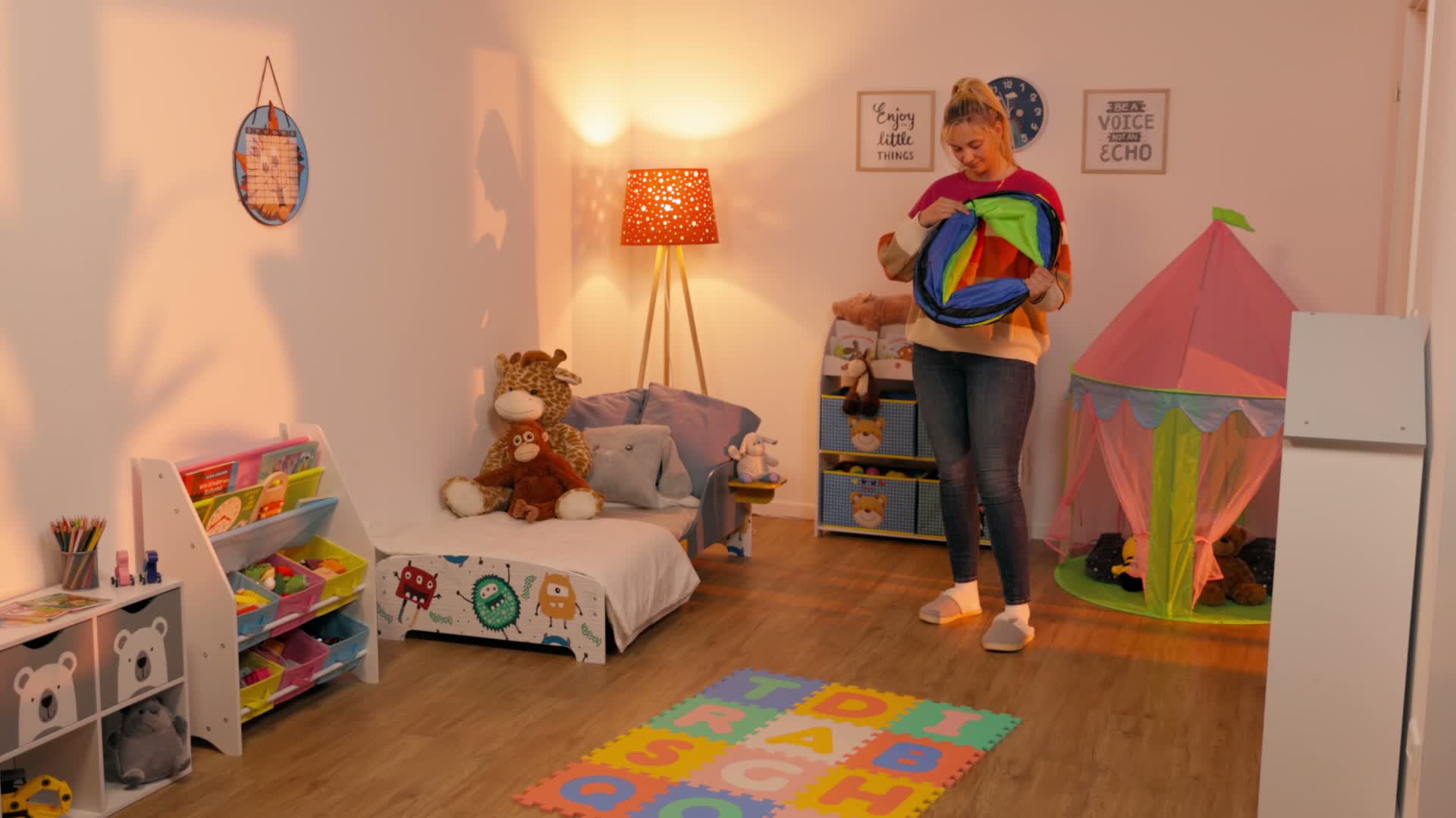 Relaxdays Spieltunnel, farbenfroher Krabbeltunnel, Kinder, Produktbild-Vorschau 7