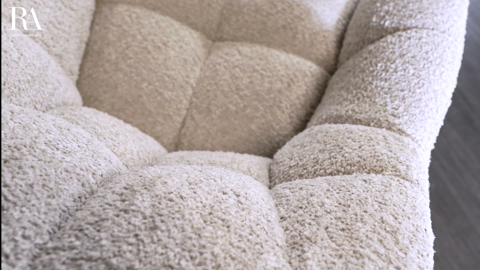 riess-ambiente Stuhl PAPILLON 180° greige Bouclé Metall Produktbild-Vorschau 7
