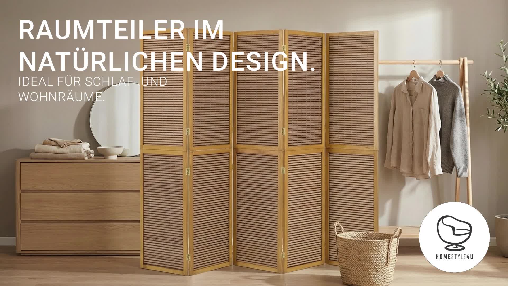 Homestyle4u Paravent Raumteiler 5 teilig Trennwand Produktbild-Vorschau 7