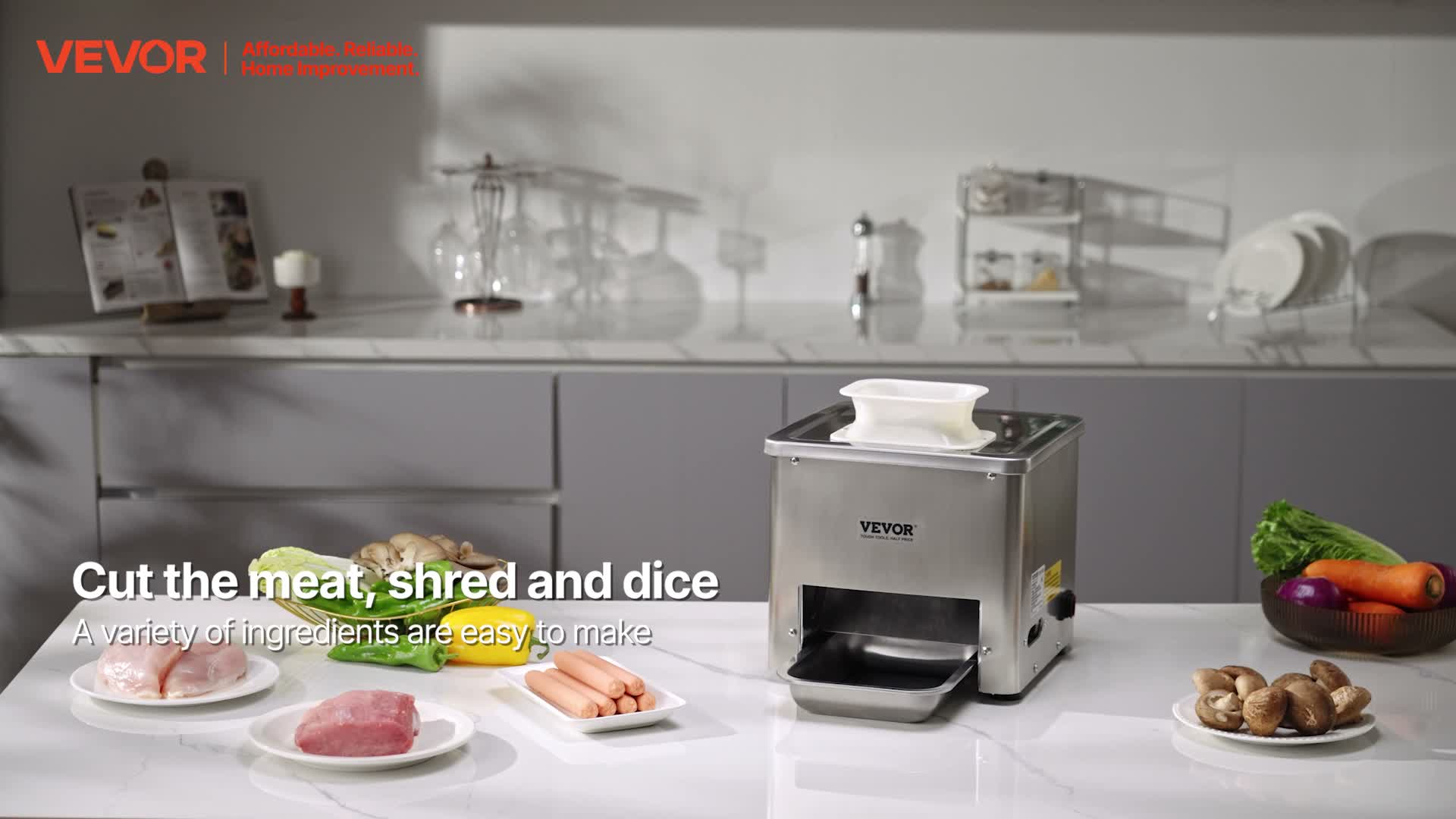 VEVOR Fleischschneider, 550 W, 159 kg/h, Edelstahl, 2,5 – Produktbild-Vorschau 7