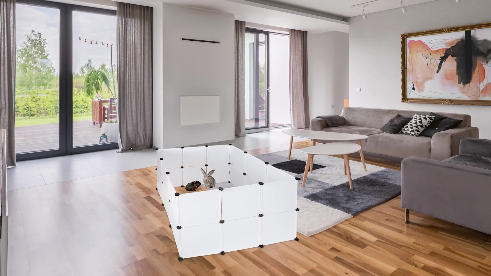 Relaxdays Freilaufgehege Kunststoff, DIY Freigehege, Produktbild-Vorschau 7