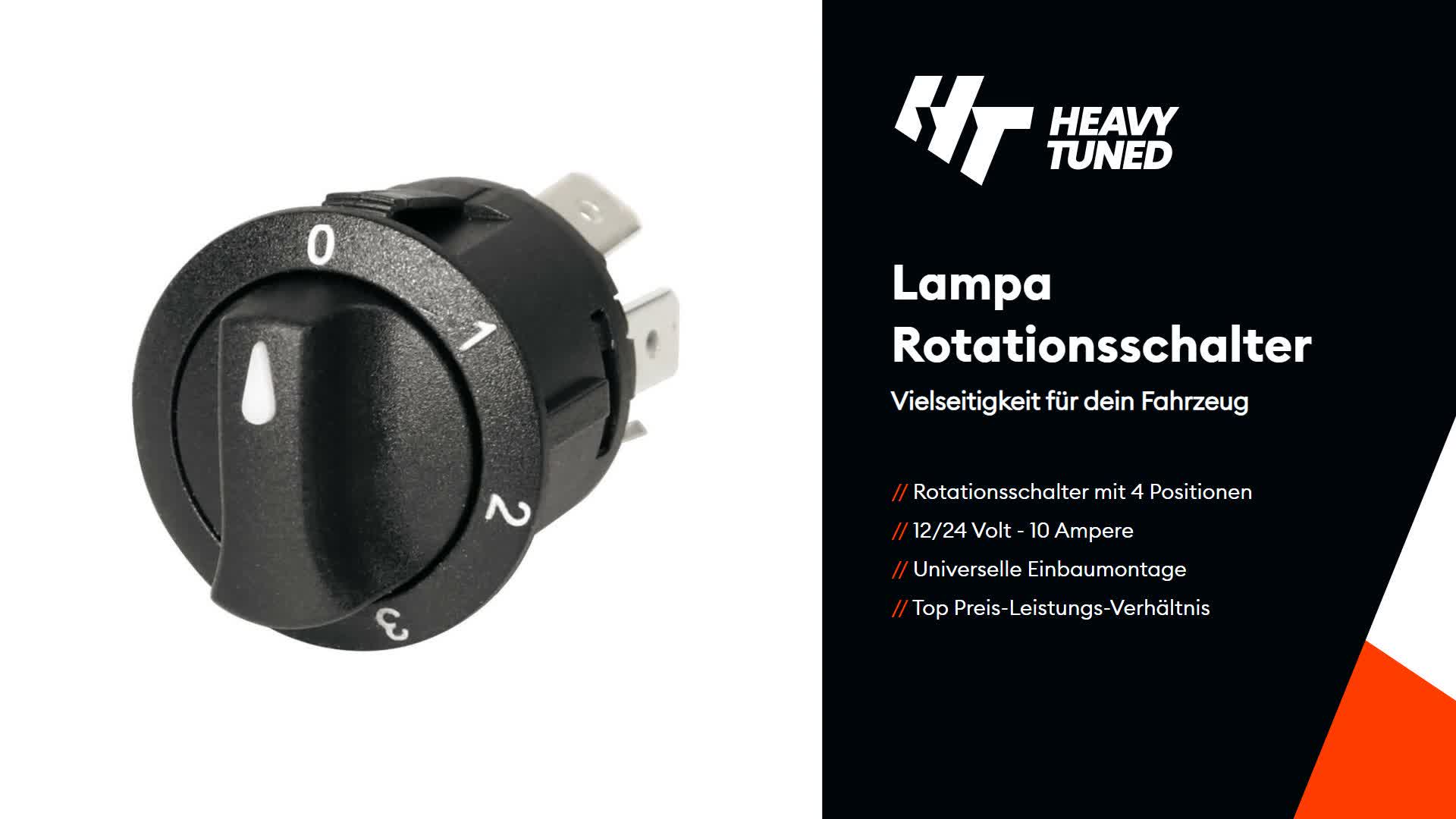 Lampa Rotationsschalter mit 4 Positionen - 12/24V - 10A Produktbild-Vorschau 6