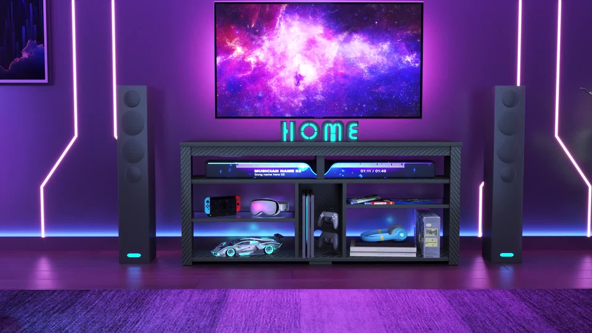 Großraum LED TV Schrank bis 165 cm - Mediakonsole mit Produktbild-Vorschau 7