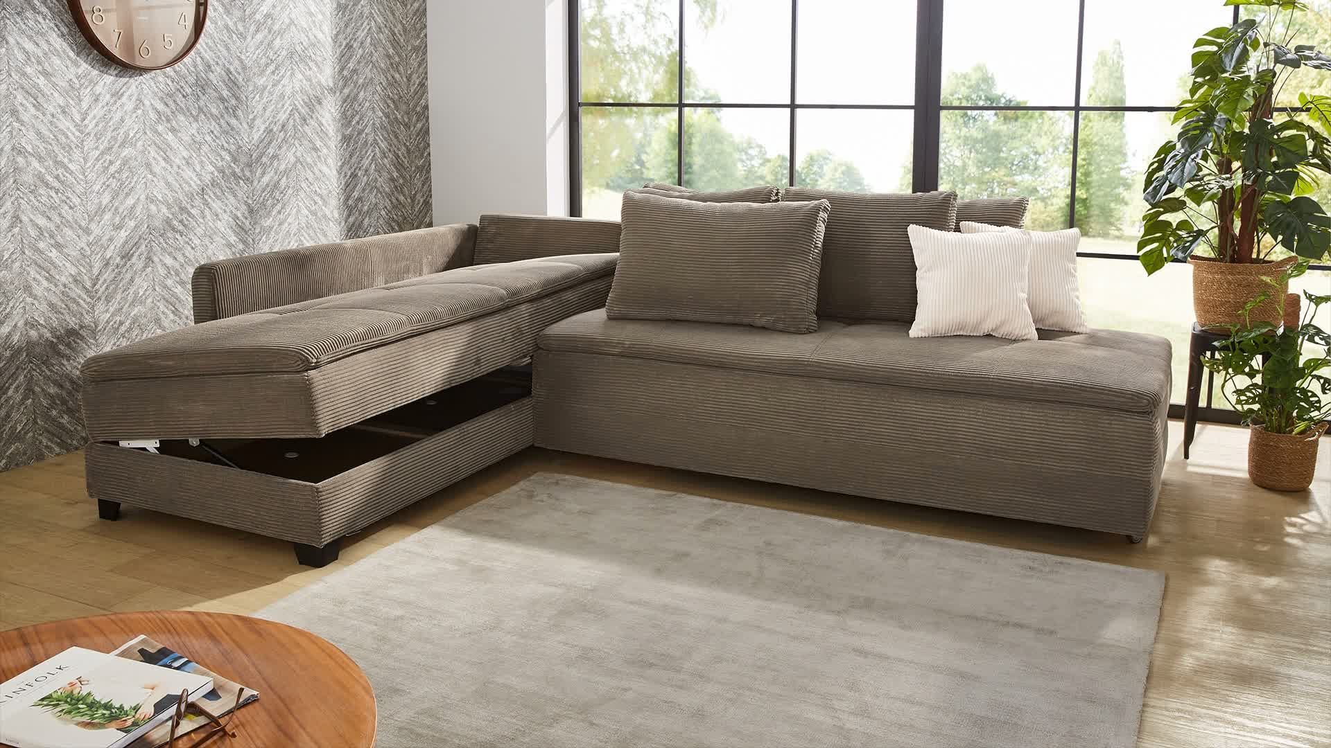 Ecksofa-Dauerschläfer Doppelbett Federkern Bettkasten Couch Produktbild-Vorschau 7