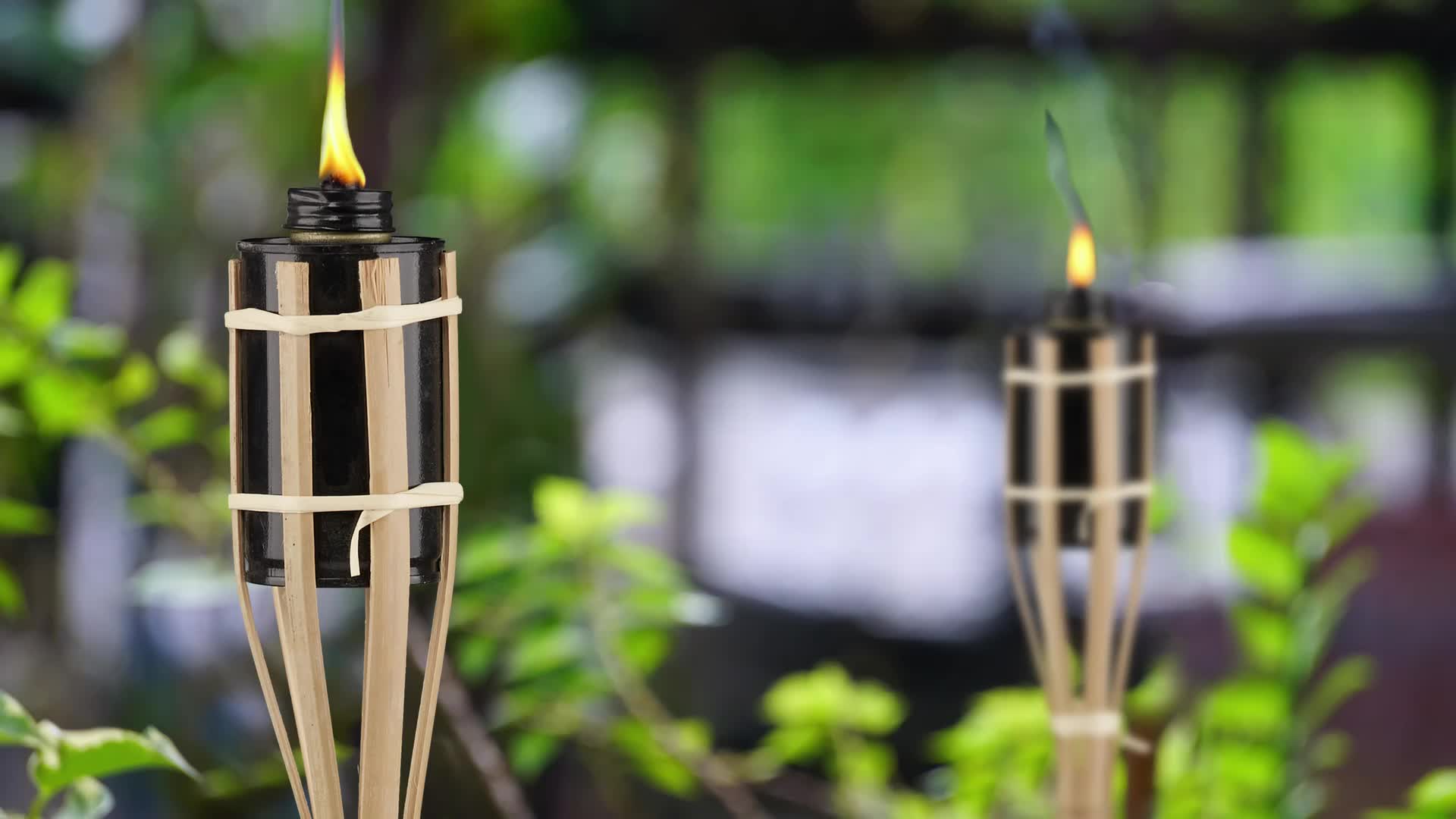 Relaxdays Gartenfackeln, 10er Set, Bambus, Ölfackeln für Produktbild-Vorschau 7