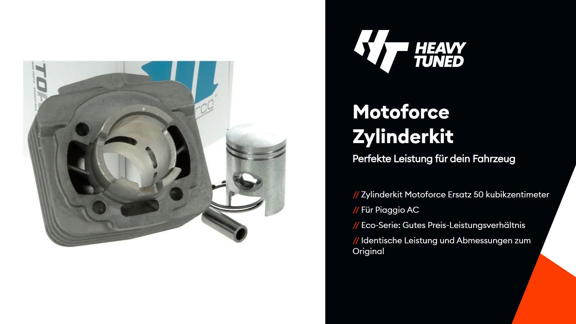 Motoforce Zylinderkit Ersatz 50ccm kompatibel mit Piaggio Produktbild-Vorschau 3