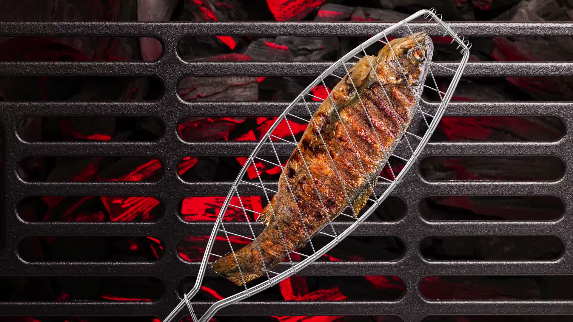Relaxdays Fischbräter 3er Set, Edelstahl, mit Griff, 54 cm Produktbild-Vorschau 7