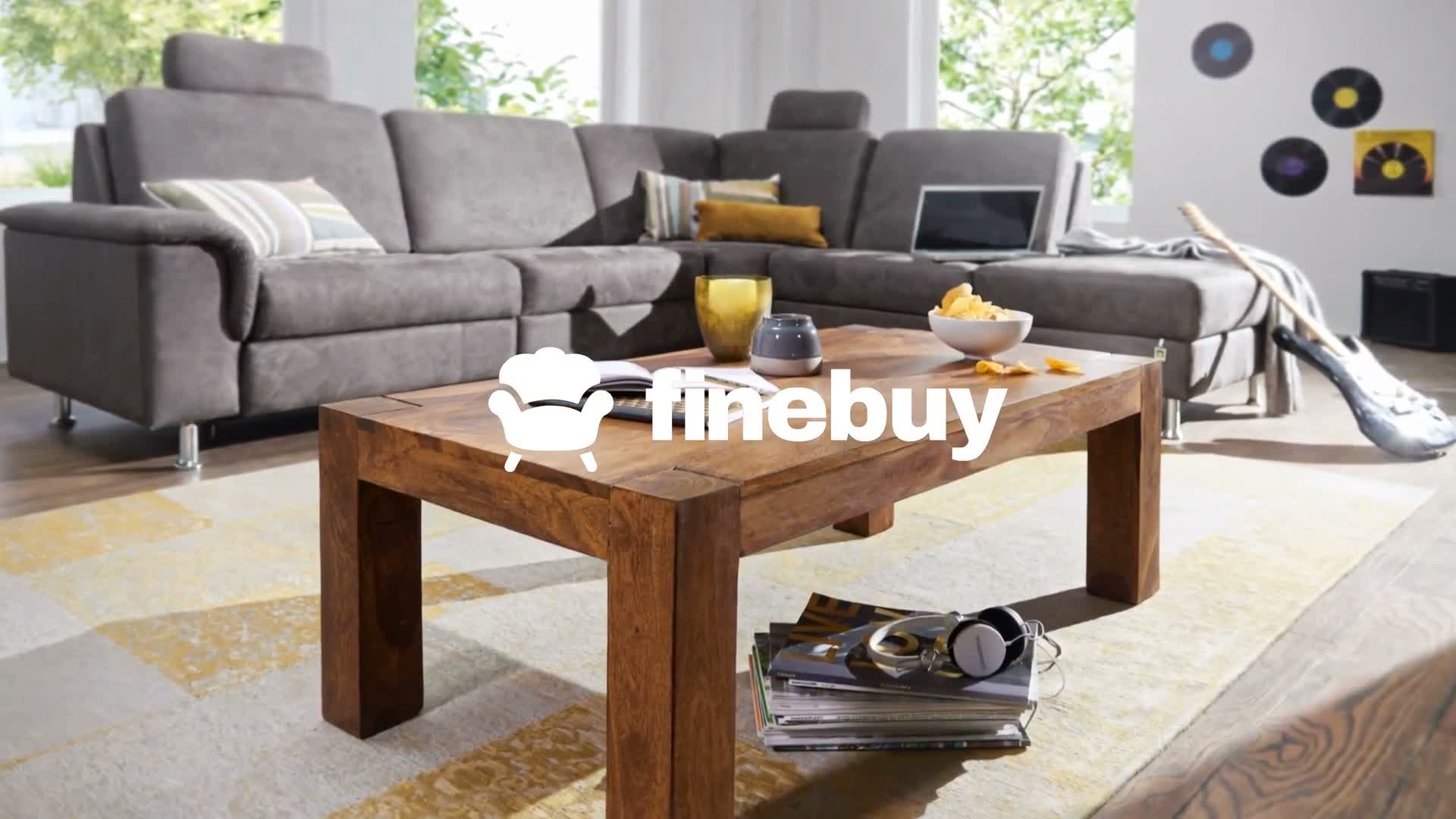 FineBuy Couchtisch Sheesham Massivholz 110cm · Rechteckiger Produktbild-Vorschau 7