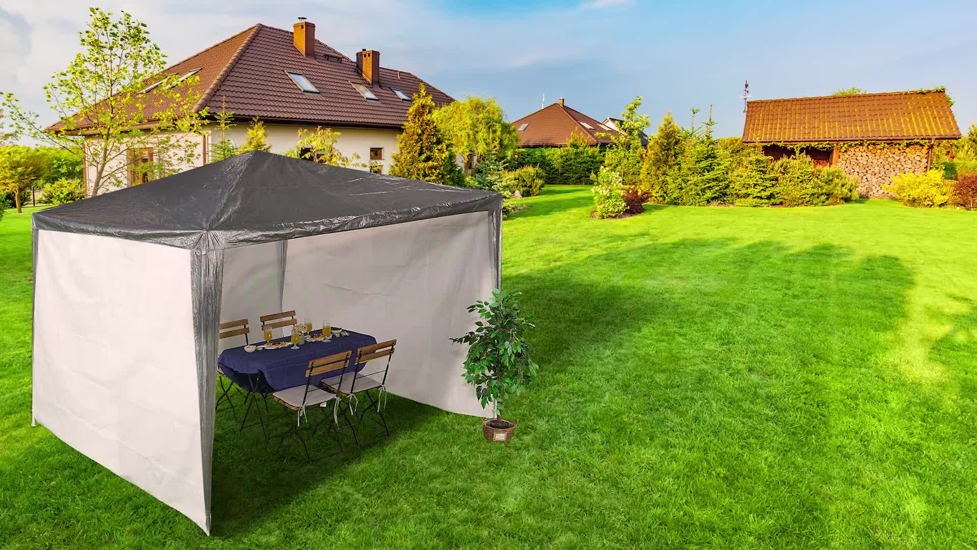 Relaxdays Seitenteile für Pavillon, 3er Set, 2x3 m, Produktbild-Vorschau 7