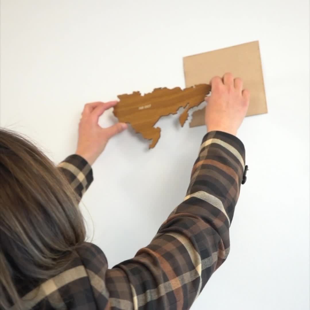 Holz-Weltkarte Wandkunst – 3D Holz Pinnwandkarte, Produktbild-Vorschau 7