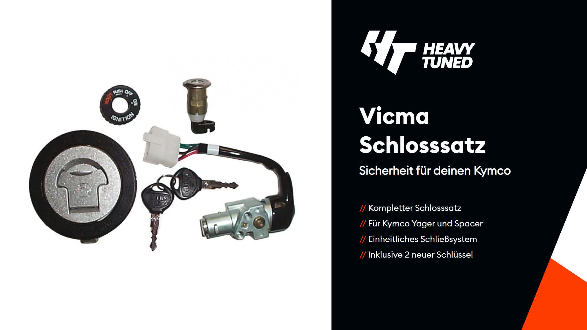 Vicma Schlosssatz / Zündschloss kompatibel mit Kymco Yager, Produktbild-Vorschau 2