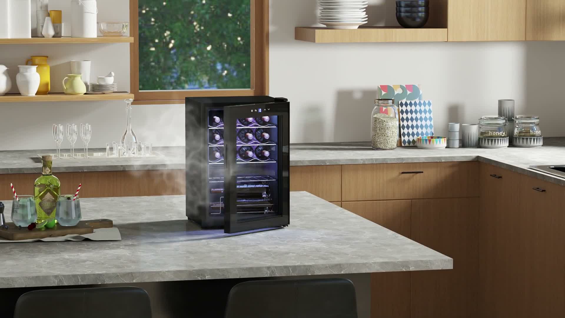 HOMCOM Weinkühlschrank 20 Flaschen 53L 5-18℃ Produktbild-Vorschau 7